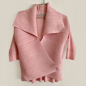 Ladies pink crinkle pleated top